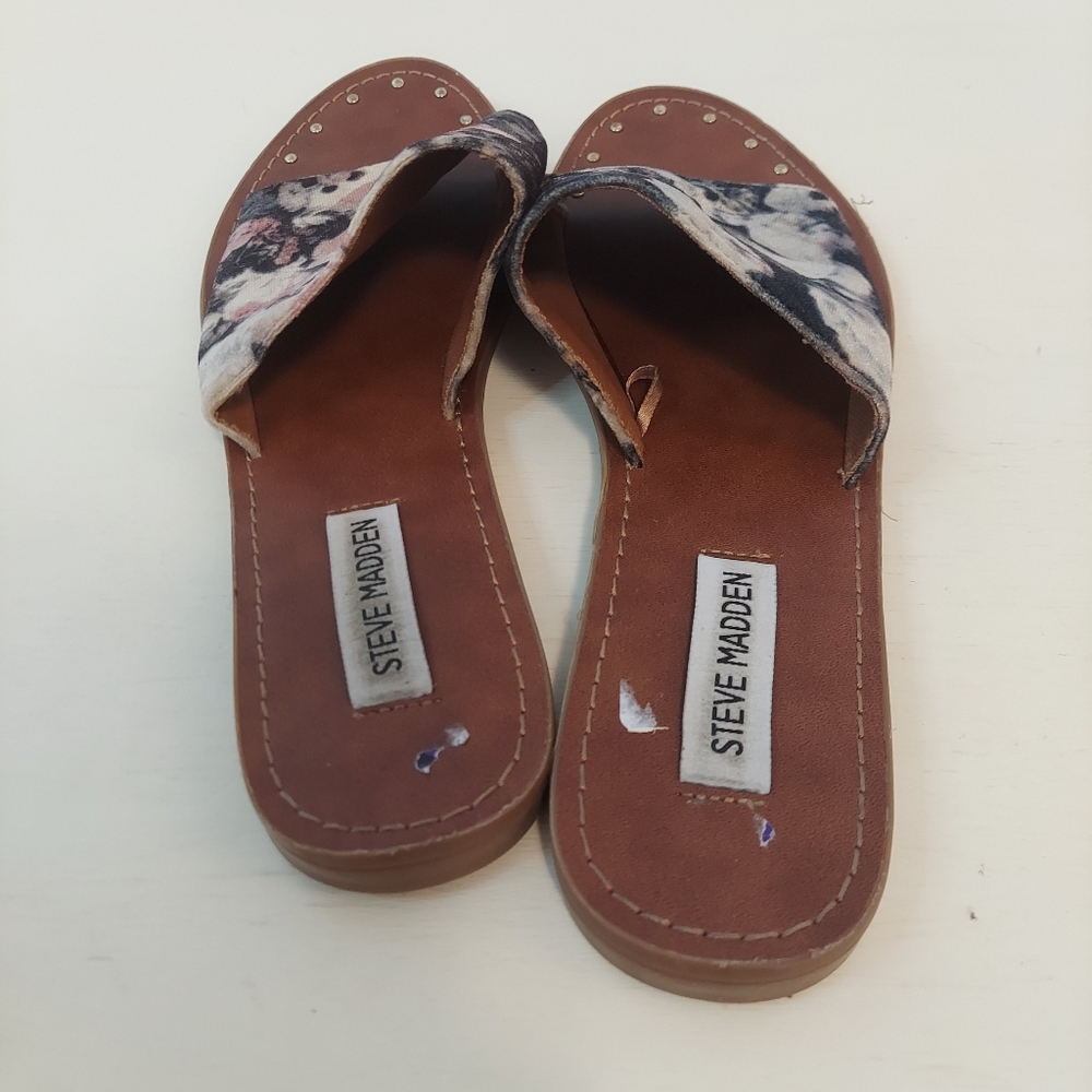 Steve Madden Velvet Floral Mischelle Slide Sandals - Picture 3 of 6